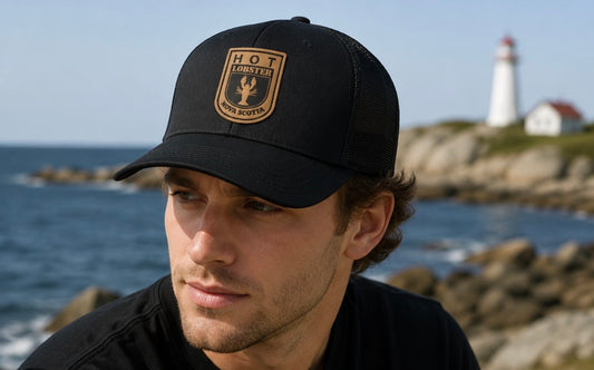 Hot Lobster Trucker ( brown leather logo)